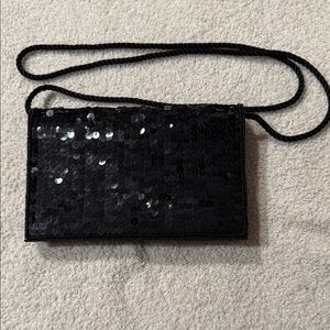 Elegant Black Sequin Evening Bag